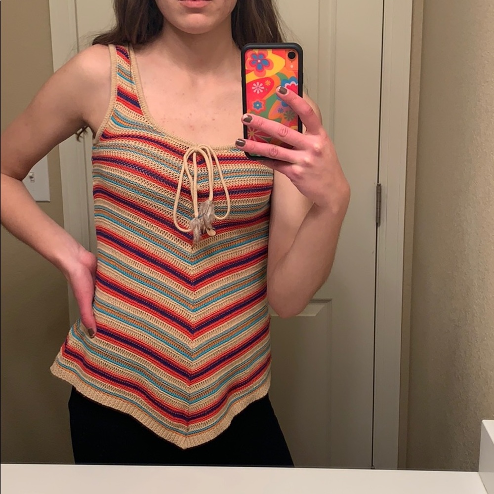 Striped knit tank top